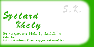 szilard khely business card